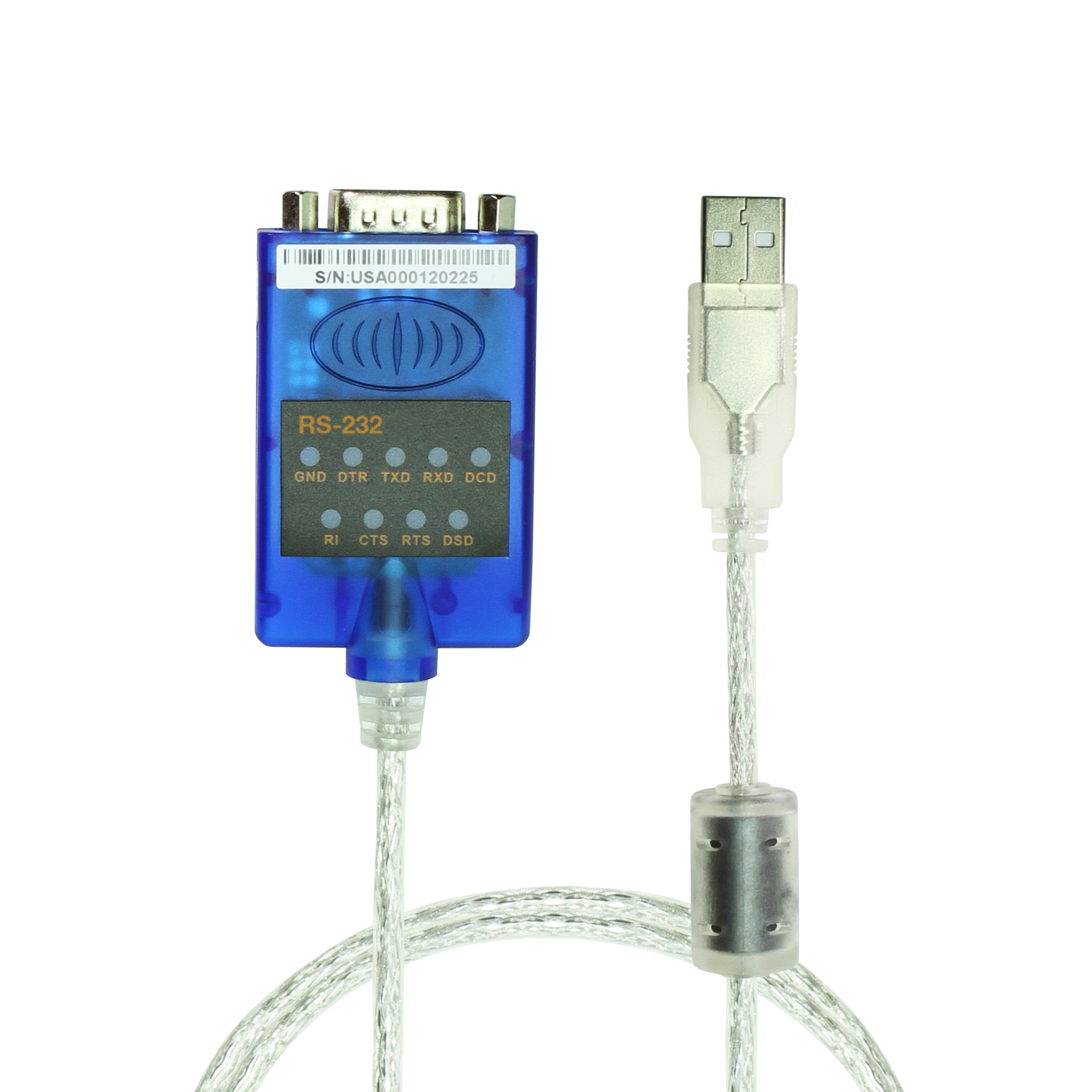 Câble adaptateur de 30 cm USB vers série DB9 RS232 - Mémorisation de port  COM