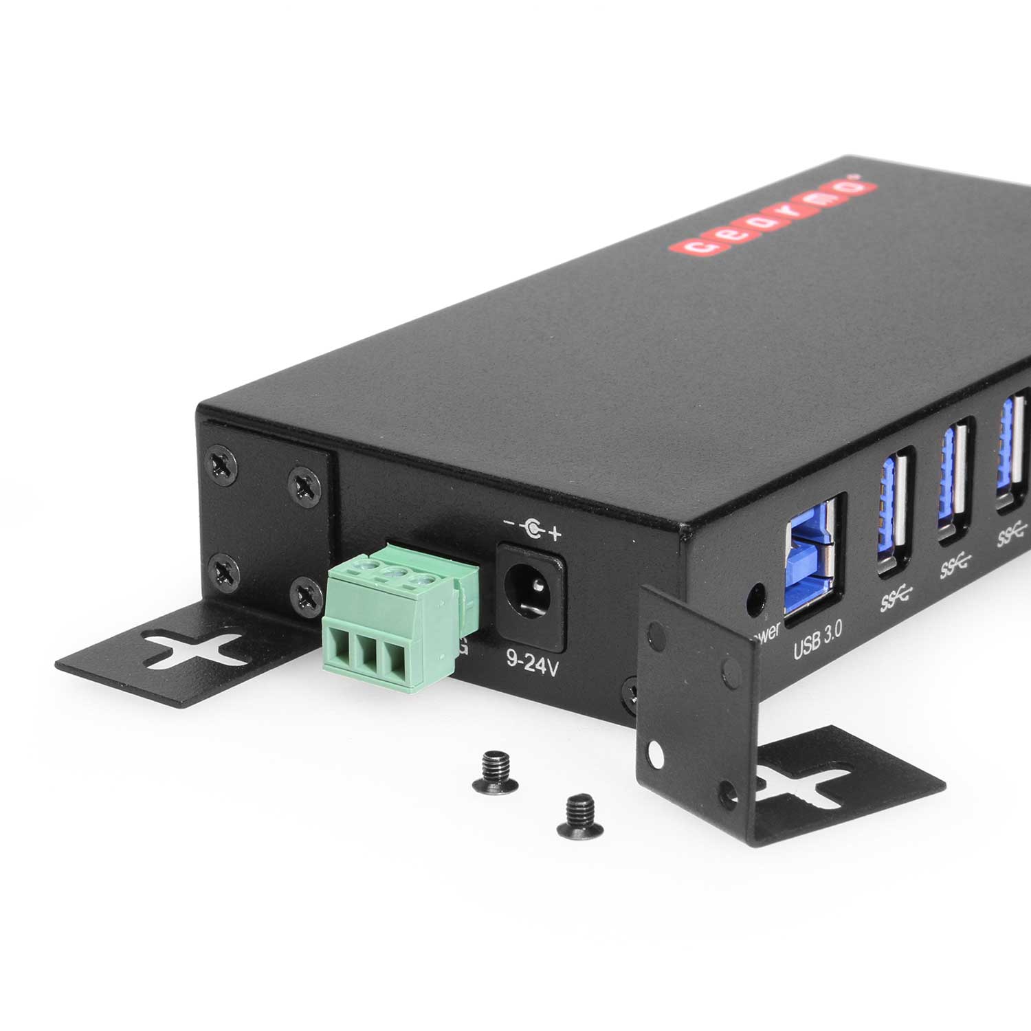 7-Port USB 3.2 Gen 2 2 Type-C 5 Type-A Industrial Surface & DIN-Rail Mount  Hub w/ ESD Surge Protection