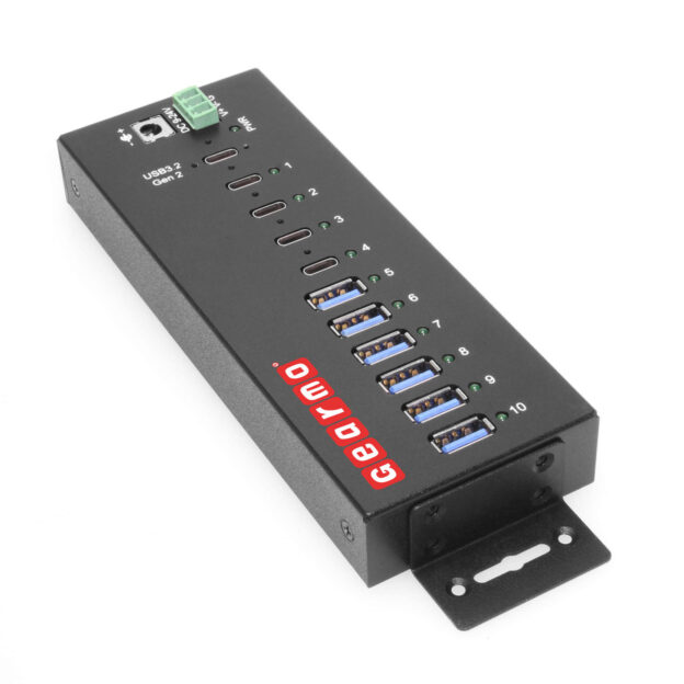 10-Port USB 3.2 Gen 2 Hub - 6 Type-A Ports 4 Type-C Ports w/ Power Supply & ESD Protection