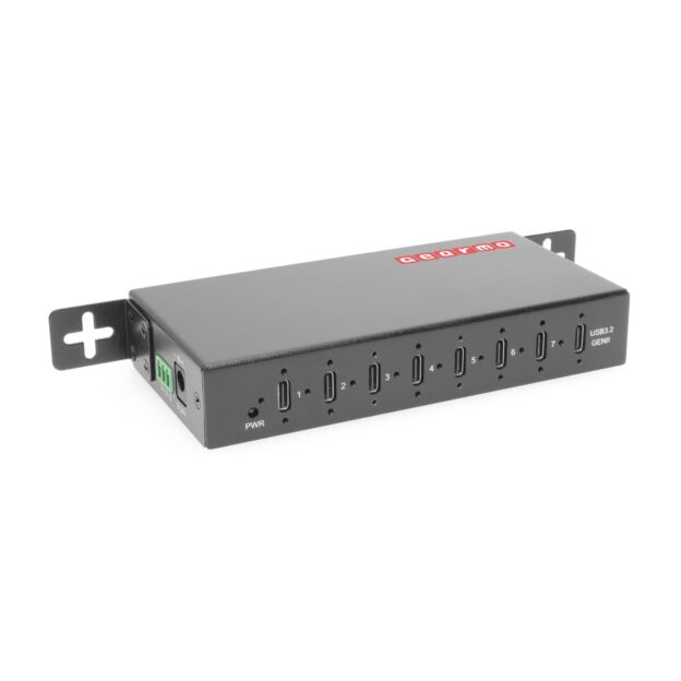 7-Port USB 3.2 Gen 2 Type-C Industrial Surface & DIN-Rail Mount Hub w/ ESD Surge Protection